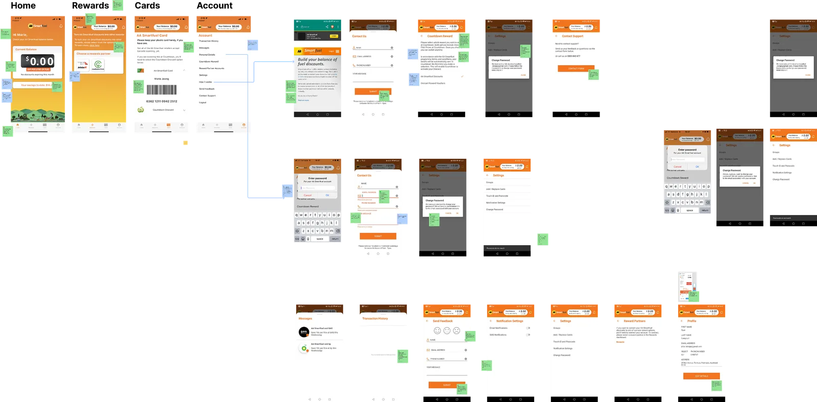 AA Smartfuel: The existing app mapped out screen by screen before anything