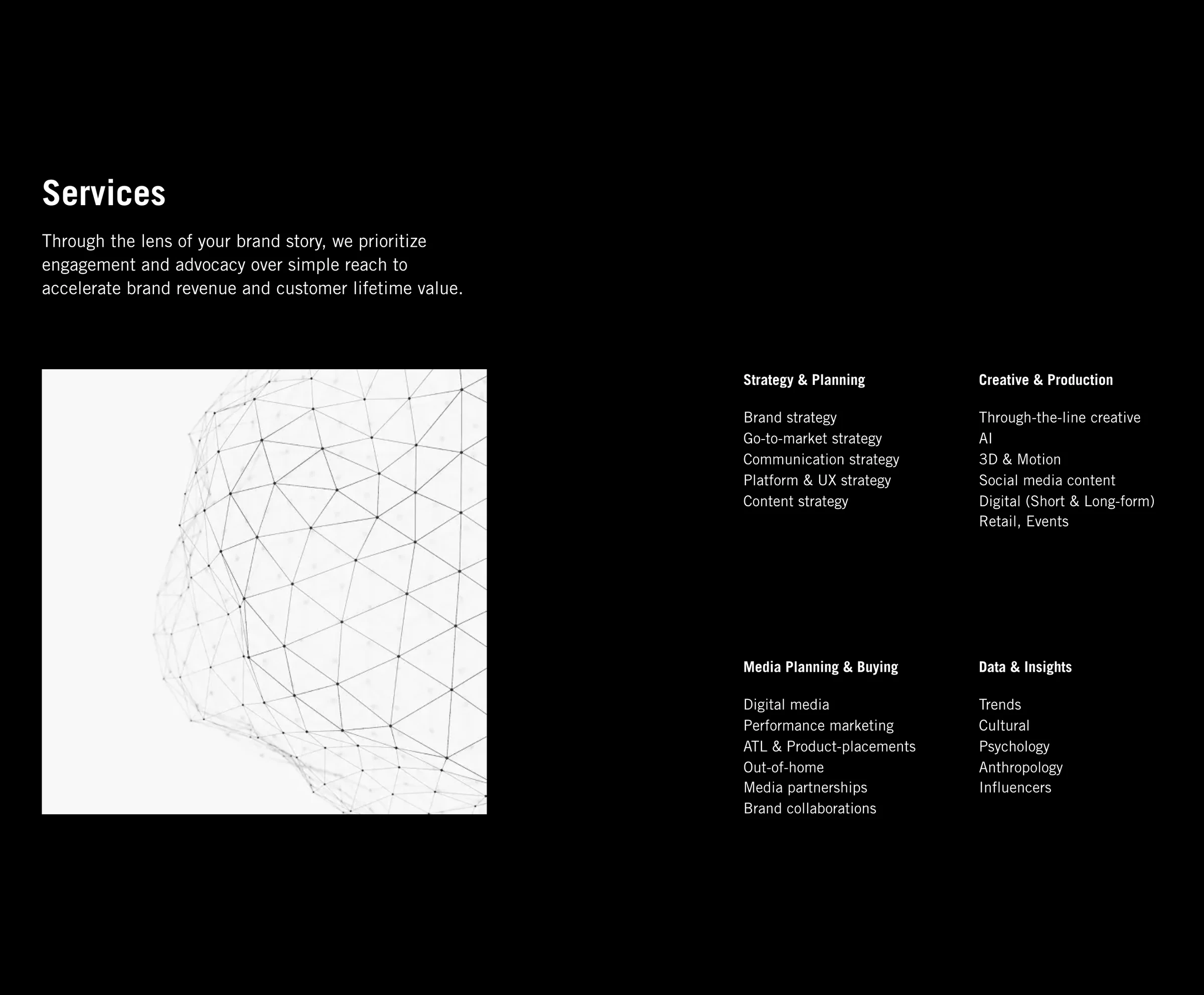 DKX: Four service pillars held in one view. The constraint was gi