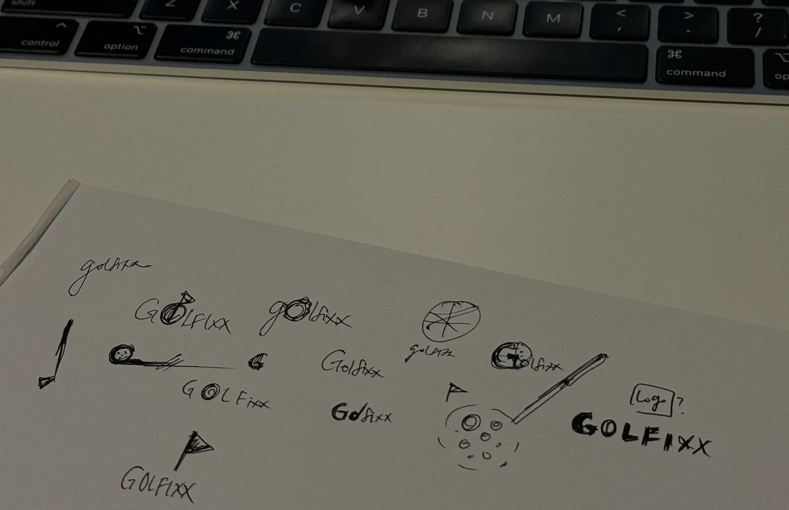 Golfixx: Where it started. A page of hand exploration working the wor