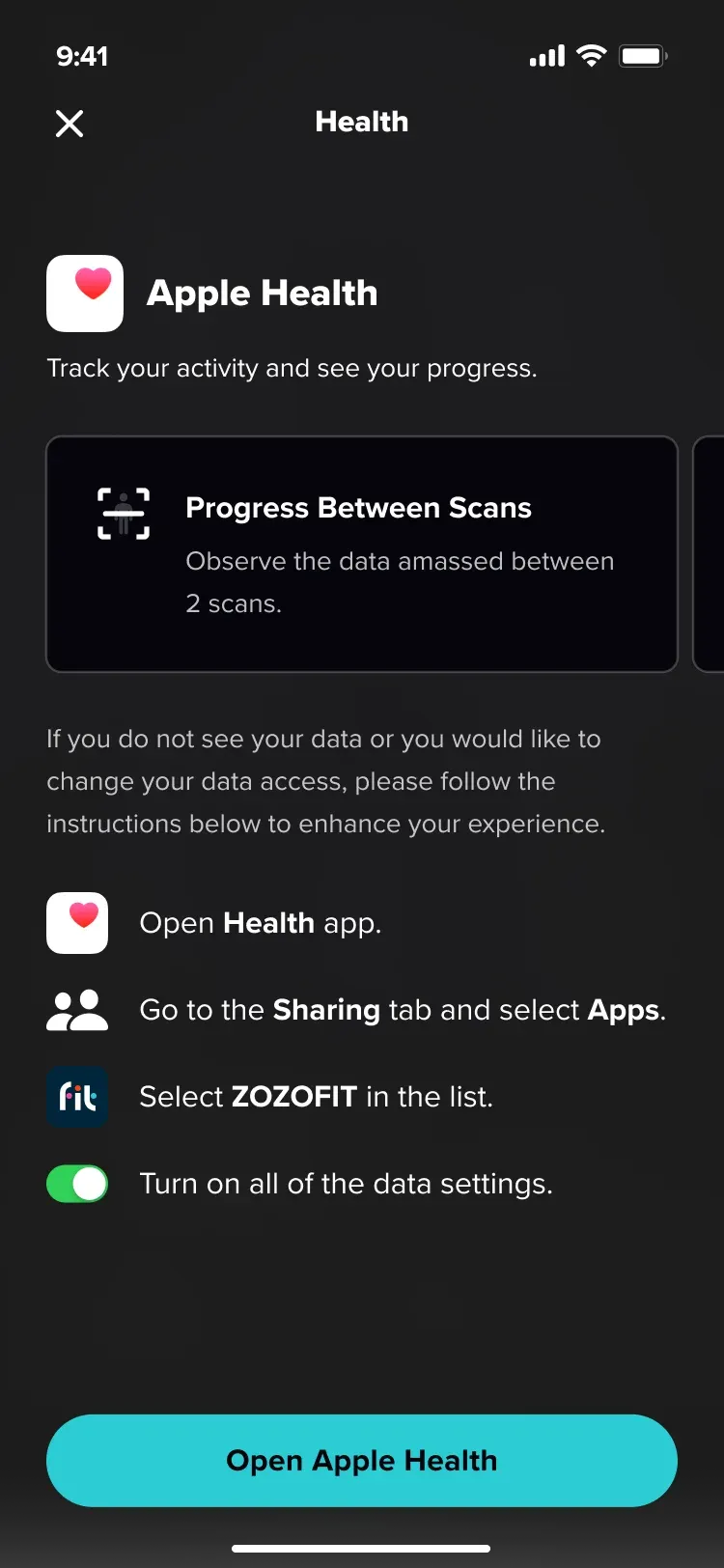 ZOZOFIT × Apple Health: Connect Apple Health